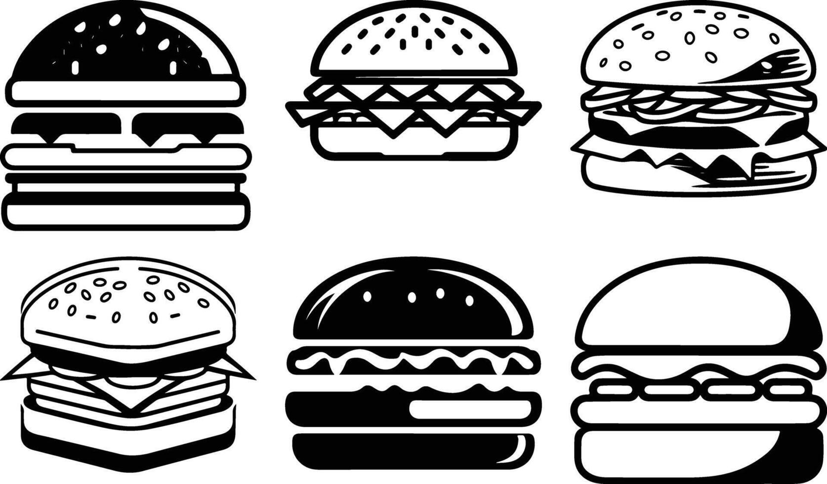 Tasty Burger Cupcake Silhouette Graphics vector