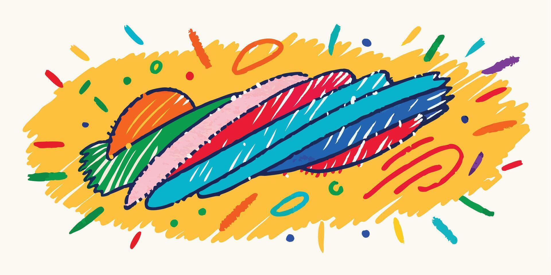 Sketchy Handcrafted Crayon Strokes vector