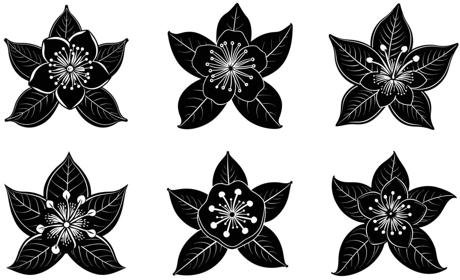 Guava Blossom Silhouette Design vector