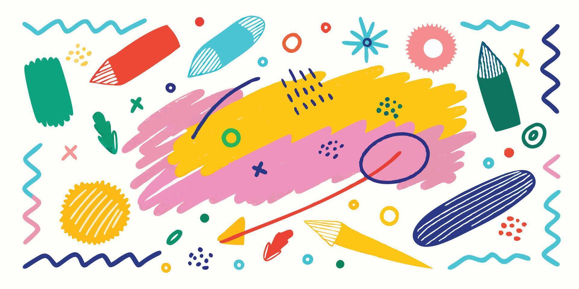 Rough-Edged Crayon Strokes vector