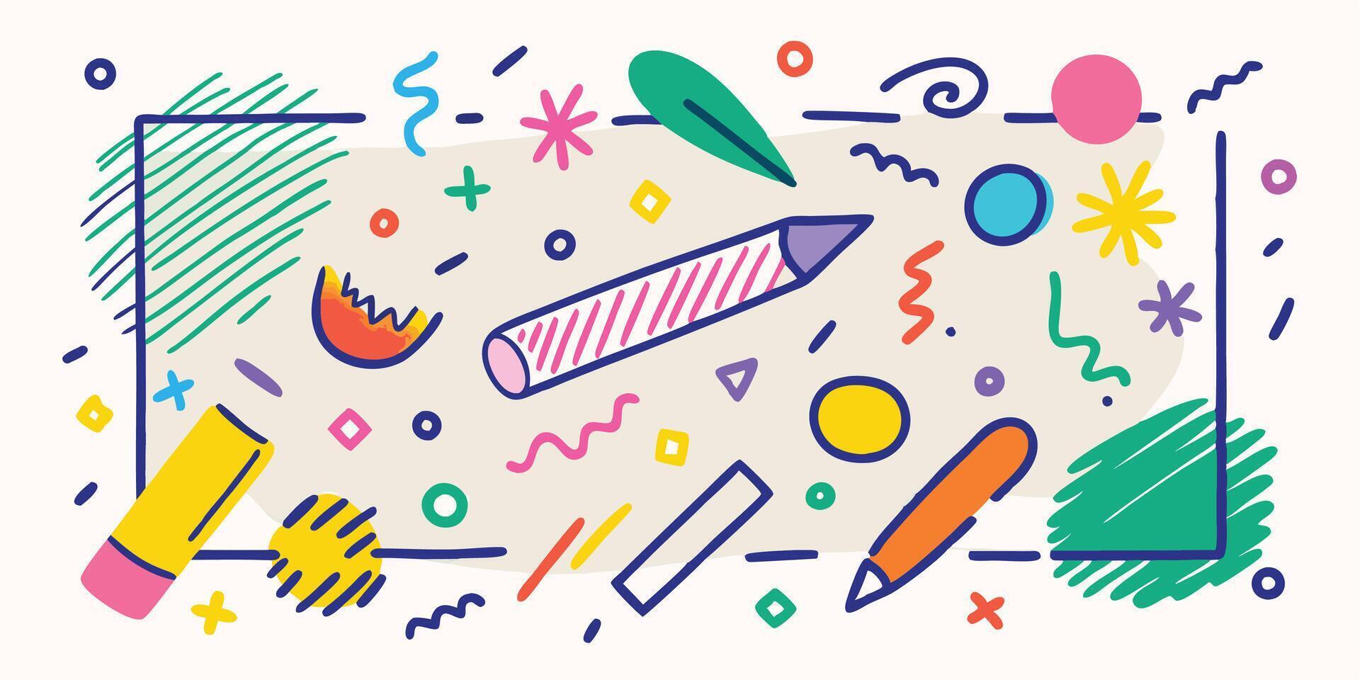 Streaky Hand-Sketched Crayon Strokes vector