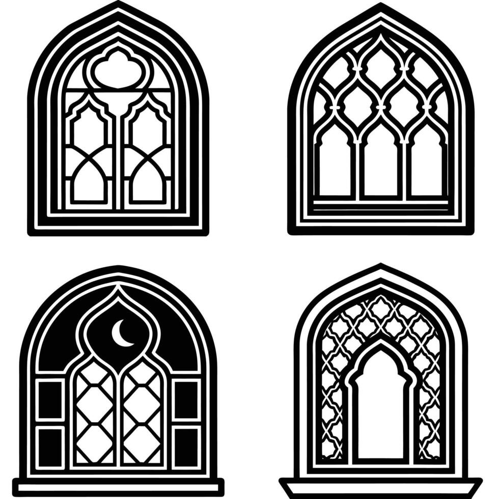 Timeless Islamic Window Framework vector
