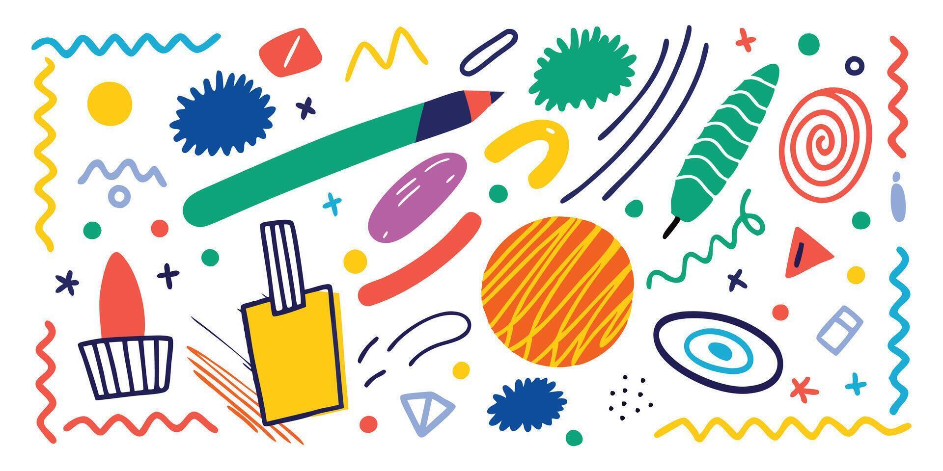 Hand-Sketched Crayon Strokes vector