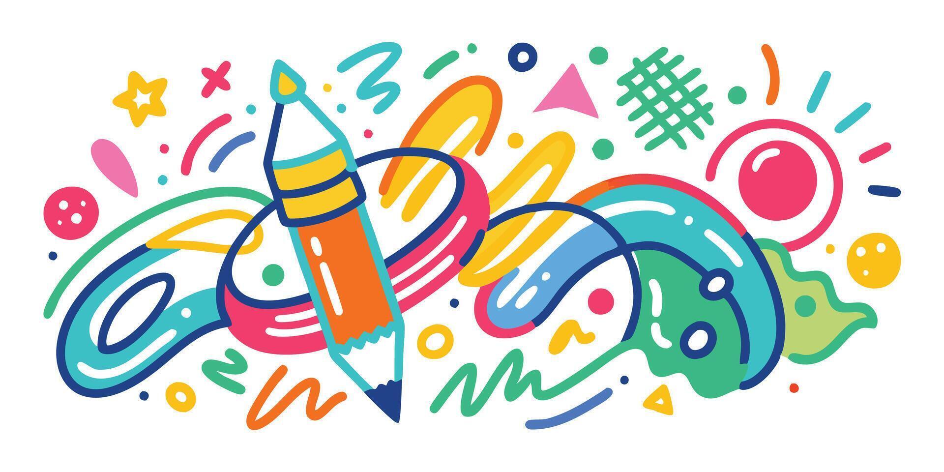 Funky Crayon Stroke Collection vector
