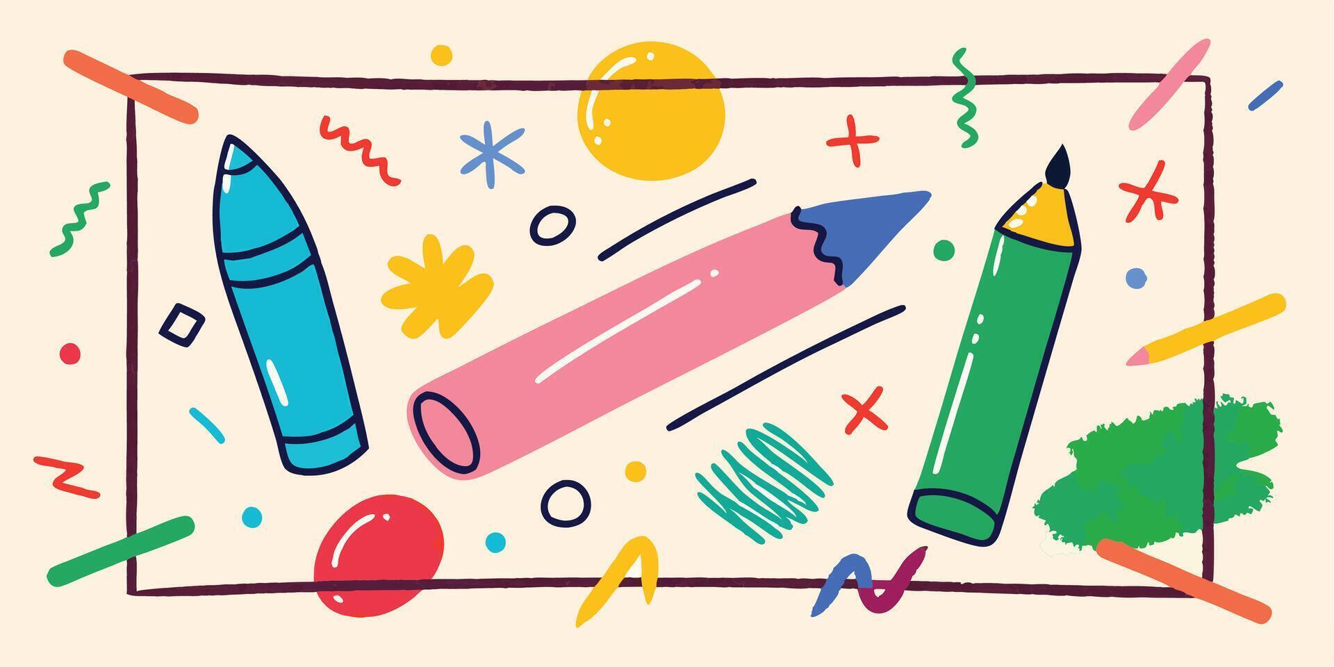 Textured Crayon Stroke Designs vector