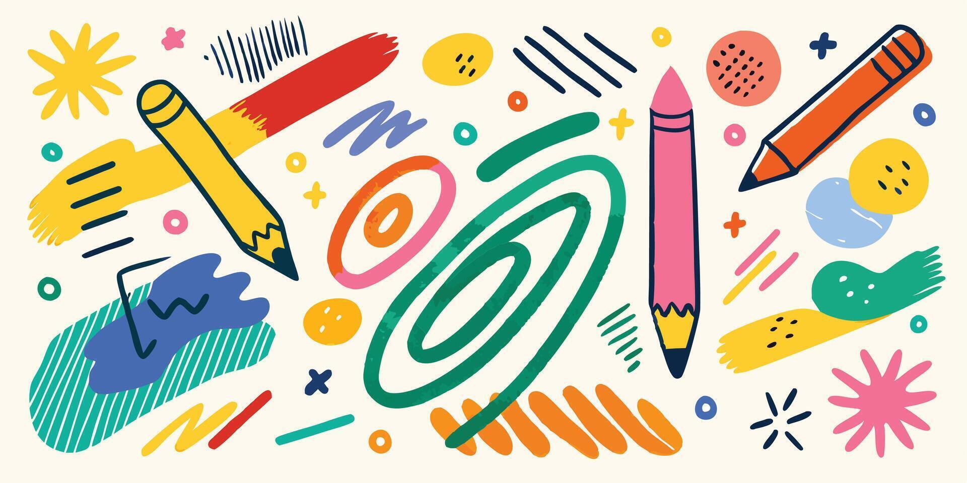 Dynamic Freehand Crayon Strokes vector