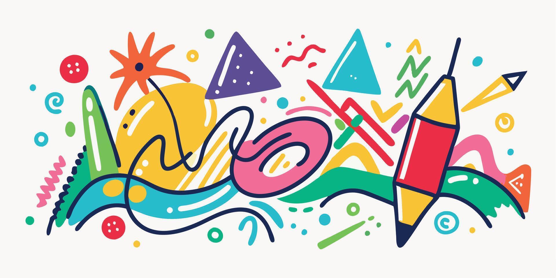 Artistic Crayon Doodle Strokes vector