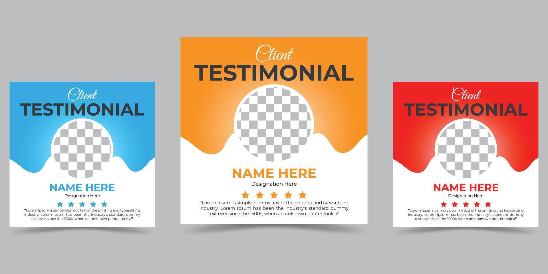 Client feedback or customer testimonial social media post layout or feedback review social media banner template design vector