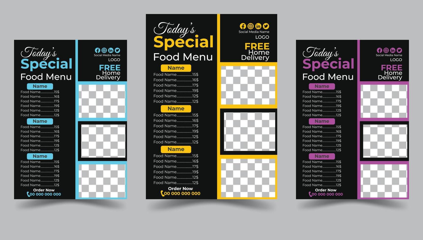 Beautiful food menu design template Digital restaurant menu template Elegant restaurant Food Menu vector