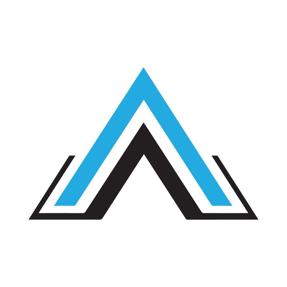 A logo with a blue and black triangle vector