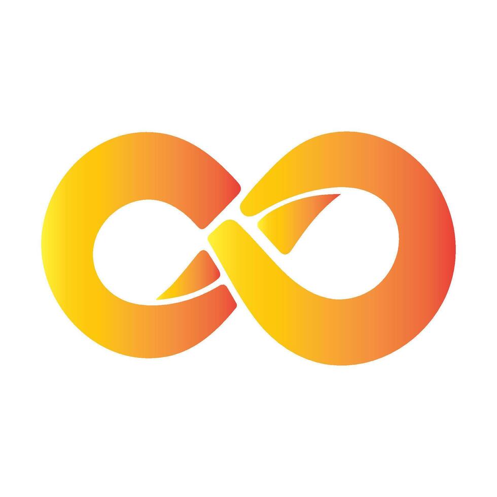 an orange and yellow infinity symbol vector
