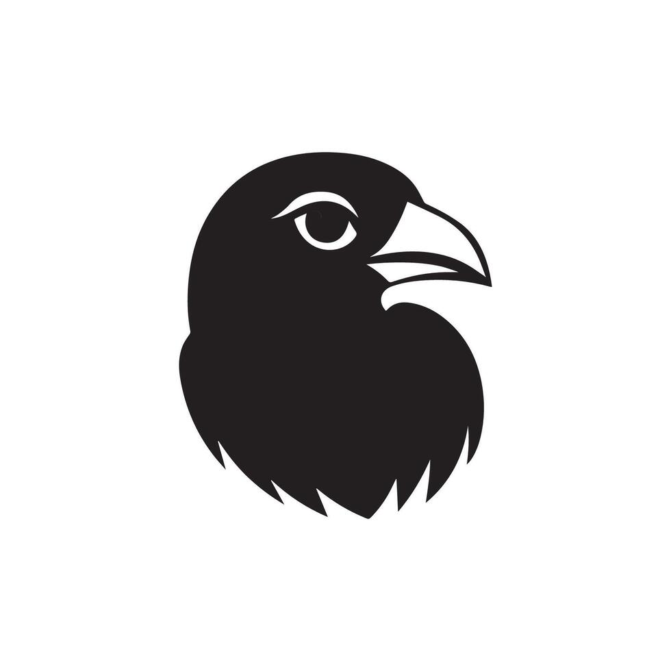 black bird head on a white background vector