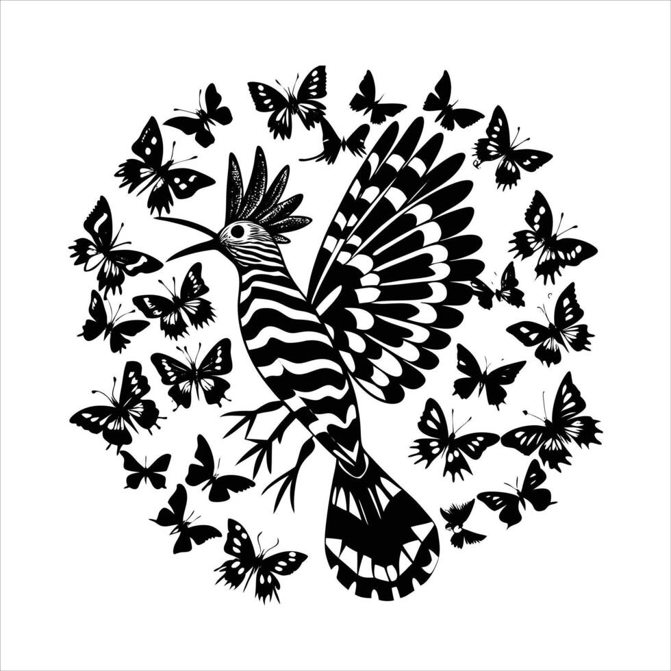 Beautiful hoopoe bird vector