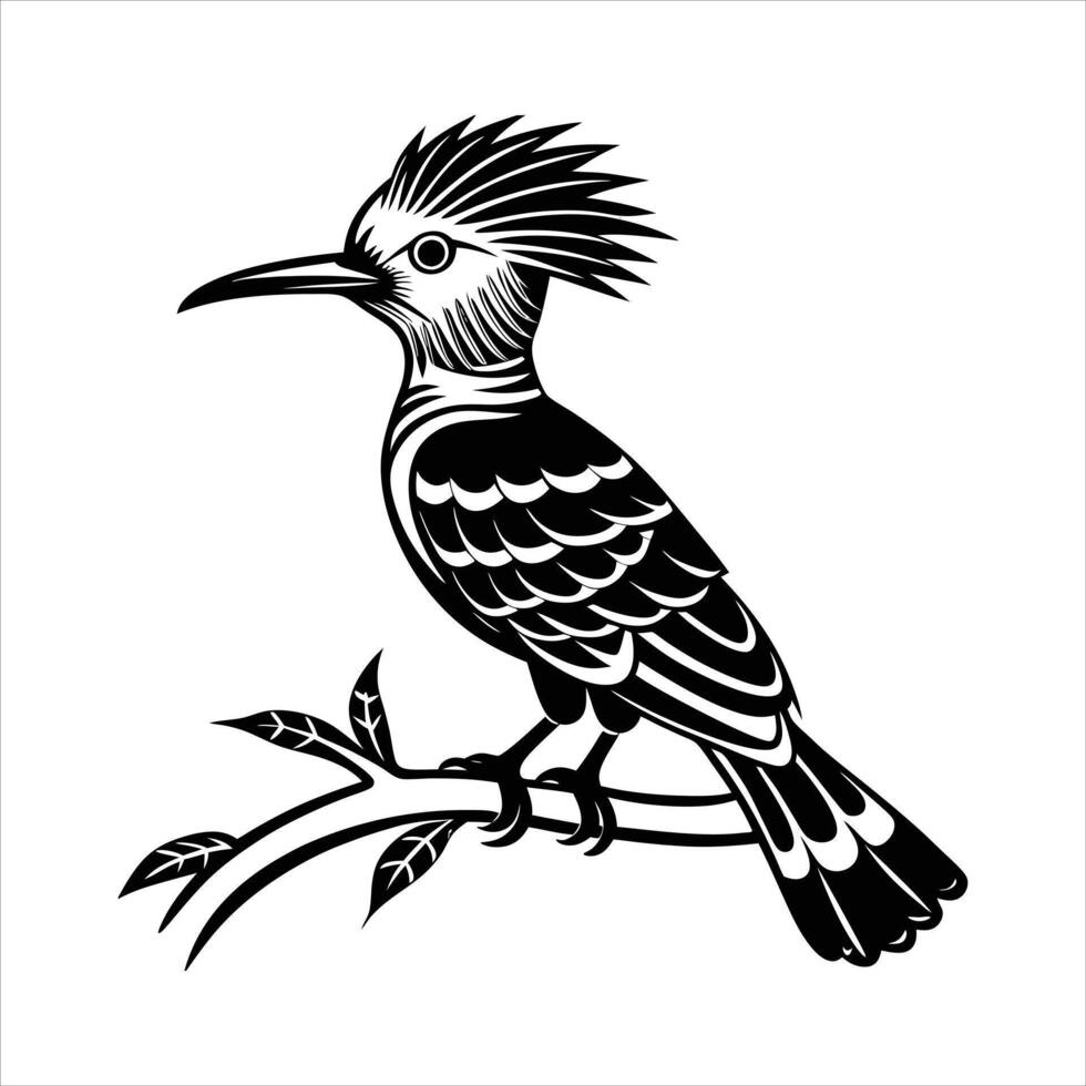 Hoopoe Bird Silhouettes Minimalist vector