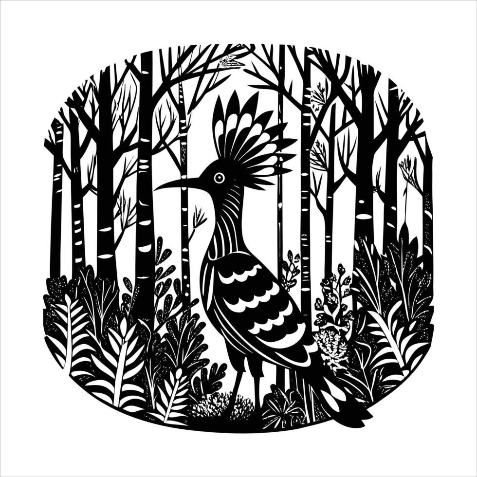Hoopoe On Tree vector