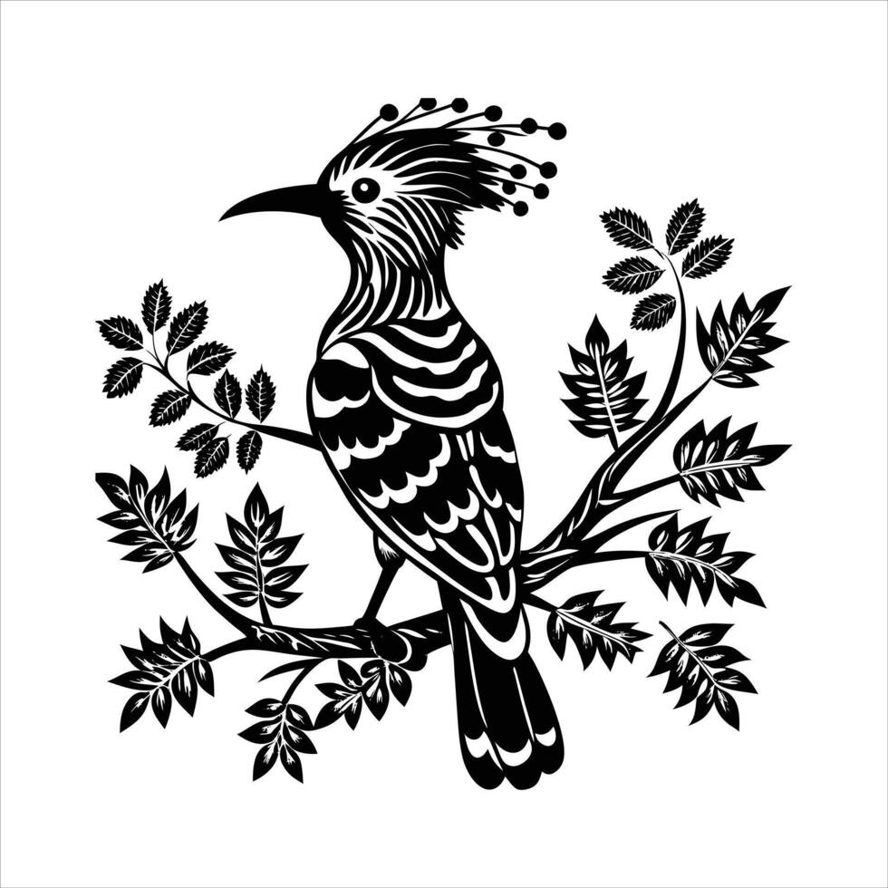Hoopoe On Branch vector