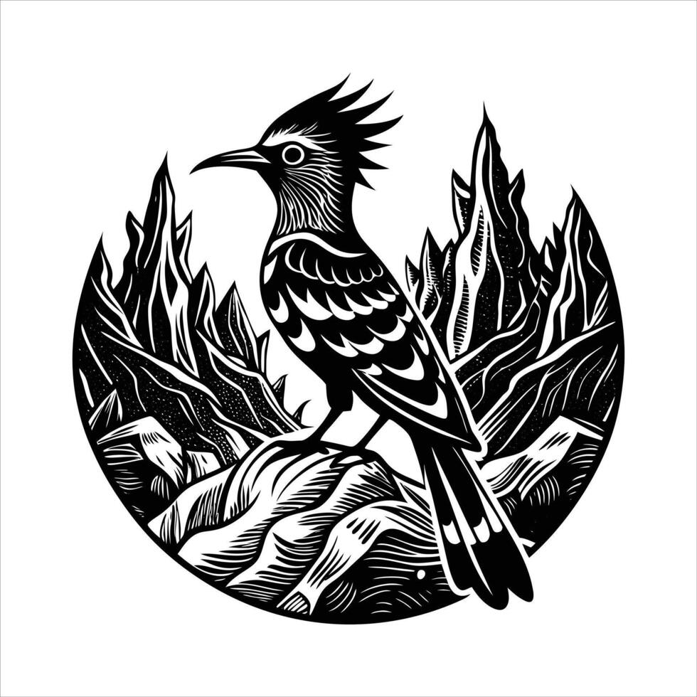 Hoopoe With Mountains vector