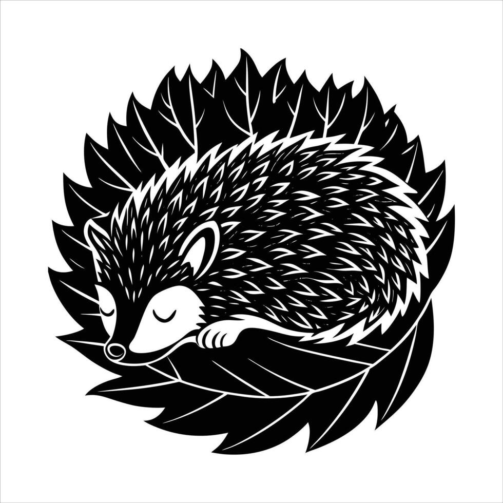 Hedgehog Sleeping Stock vector