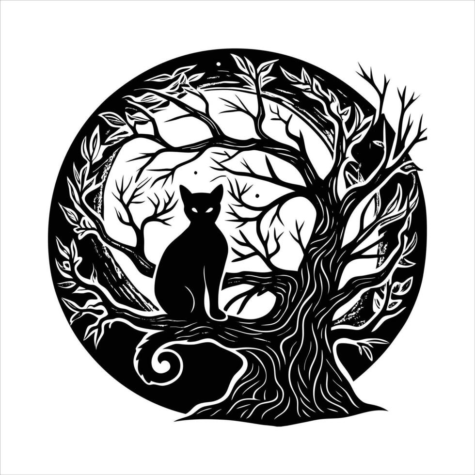 Gothic Black Cat vector