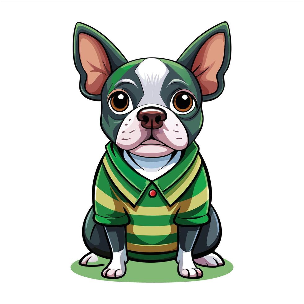 St Patrick s boston terrier Dog vector
