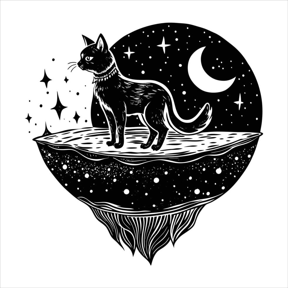 Mystical Floating Island vector