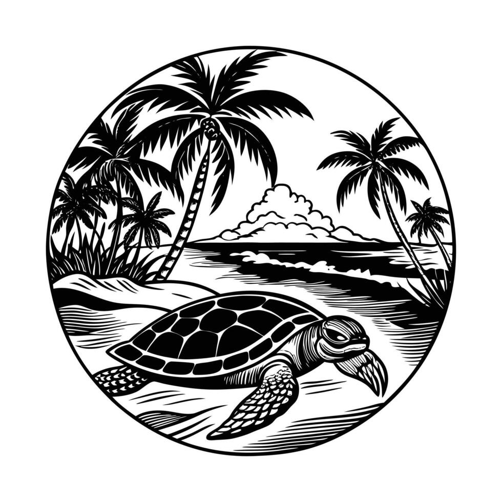 Hawaiian Sea Turtle vector