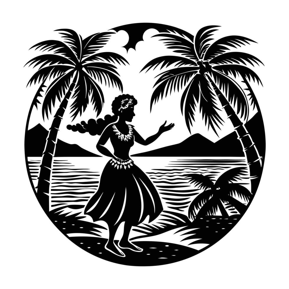 Hawaiian Hula Dancer vector