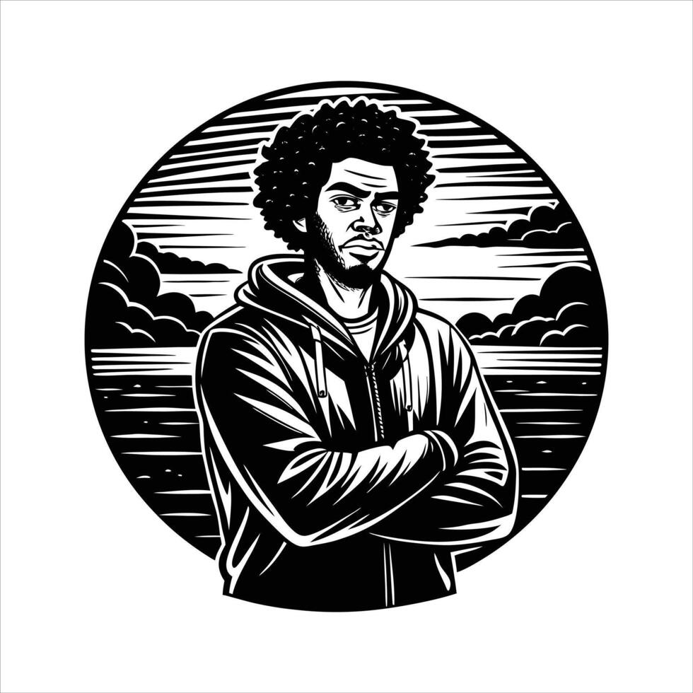 Black Man Standing vector