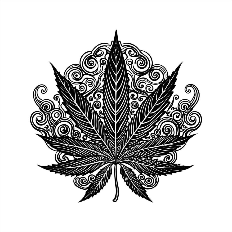 Close up on weed leaf isolated vector
