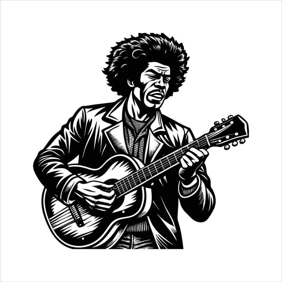 Black Man Playing vector
