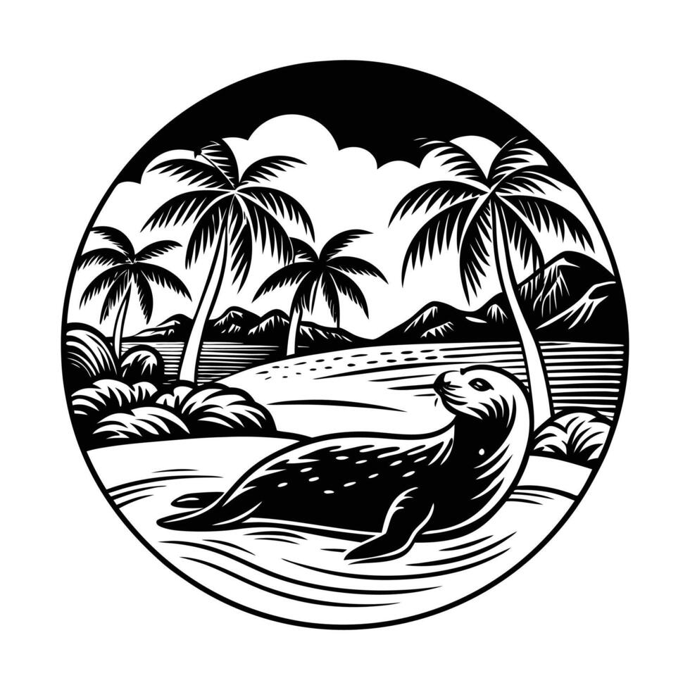 Hawaiian Monk Seal vector