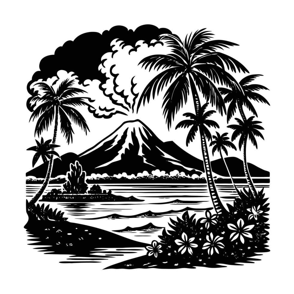 Hawaii Volcanoes Vectors