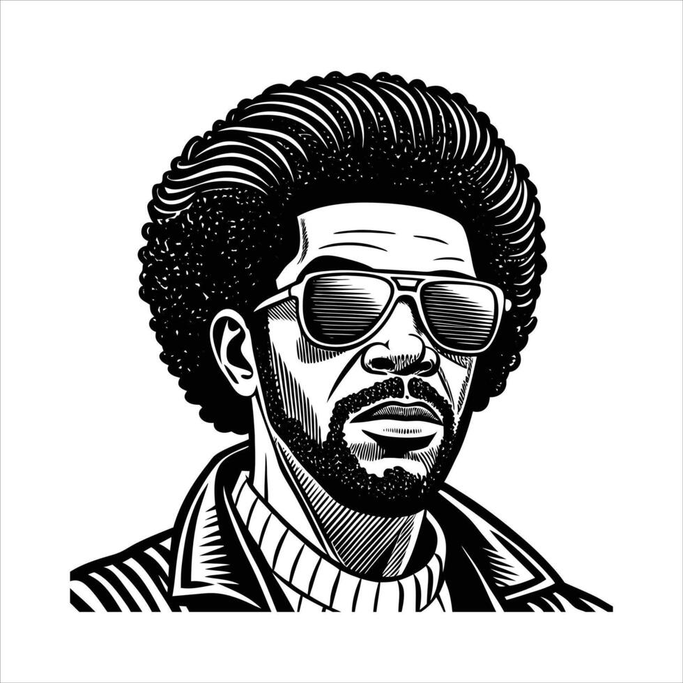 Black Man With Sunglasse vector