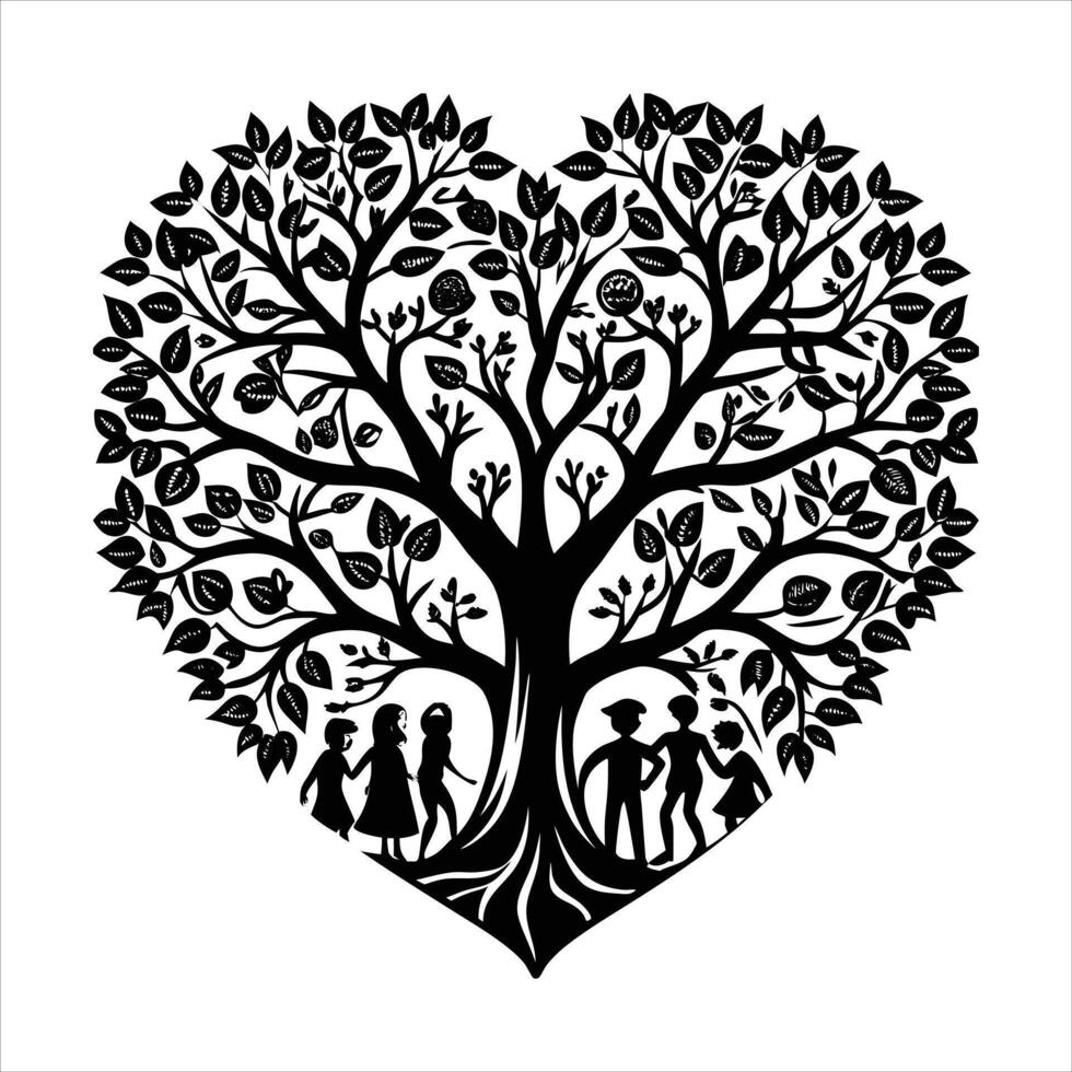 Heart shaped family tree Vectors