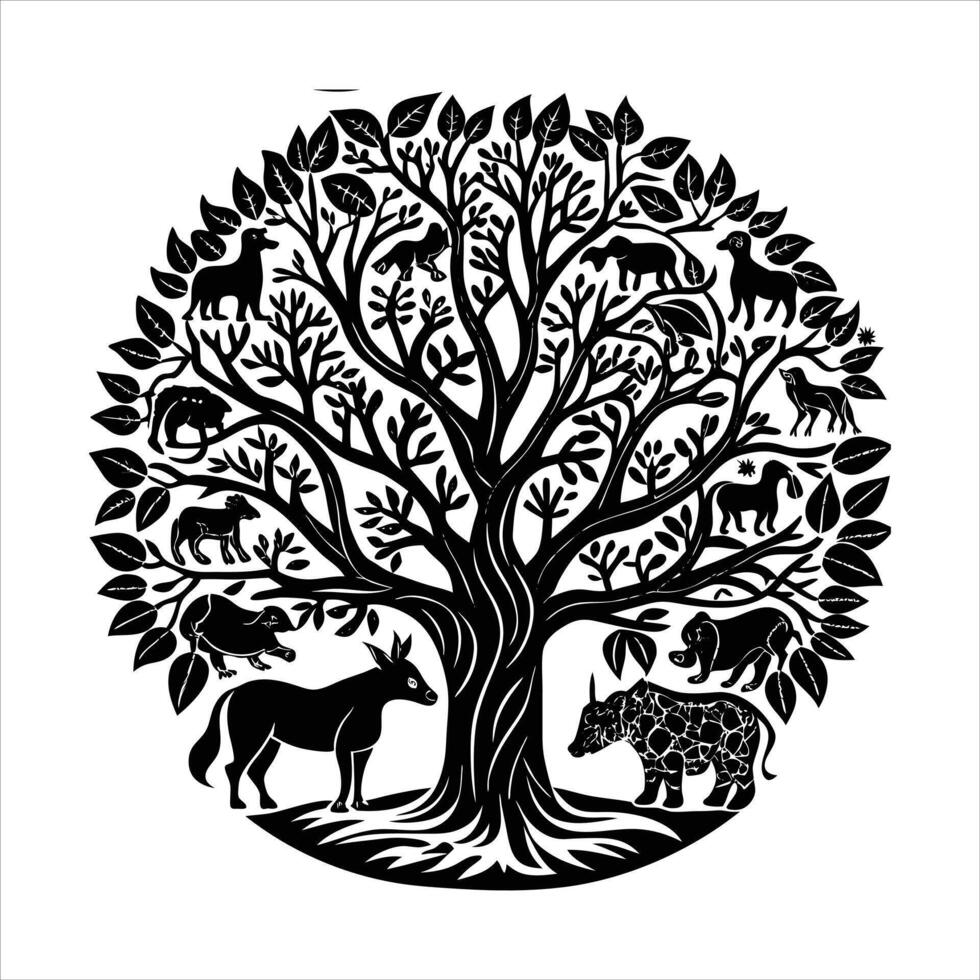 Tree Animals Vectors