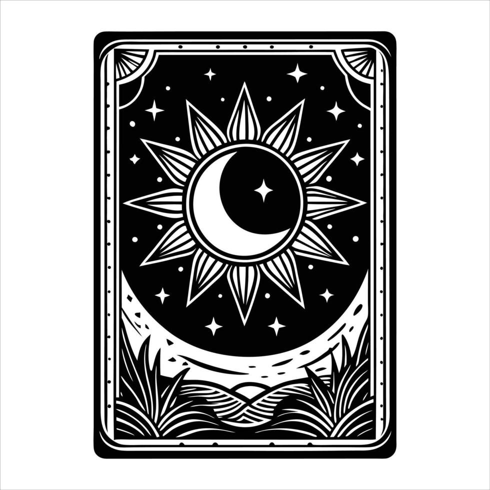 Moon Tarot Card vector
