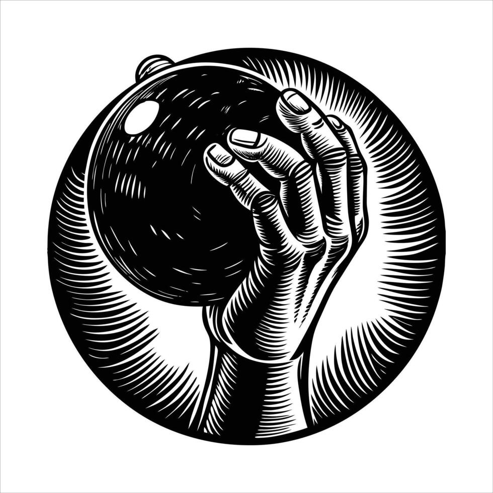 Holding A Bowling Ball vector
