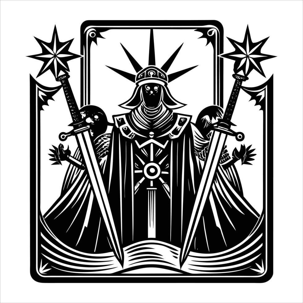 Three Swords Card vector