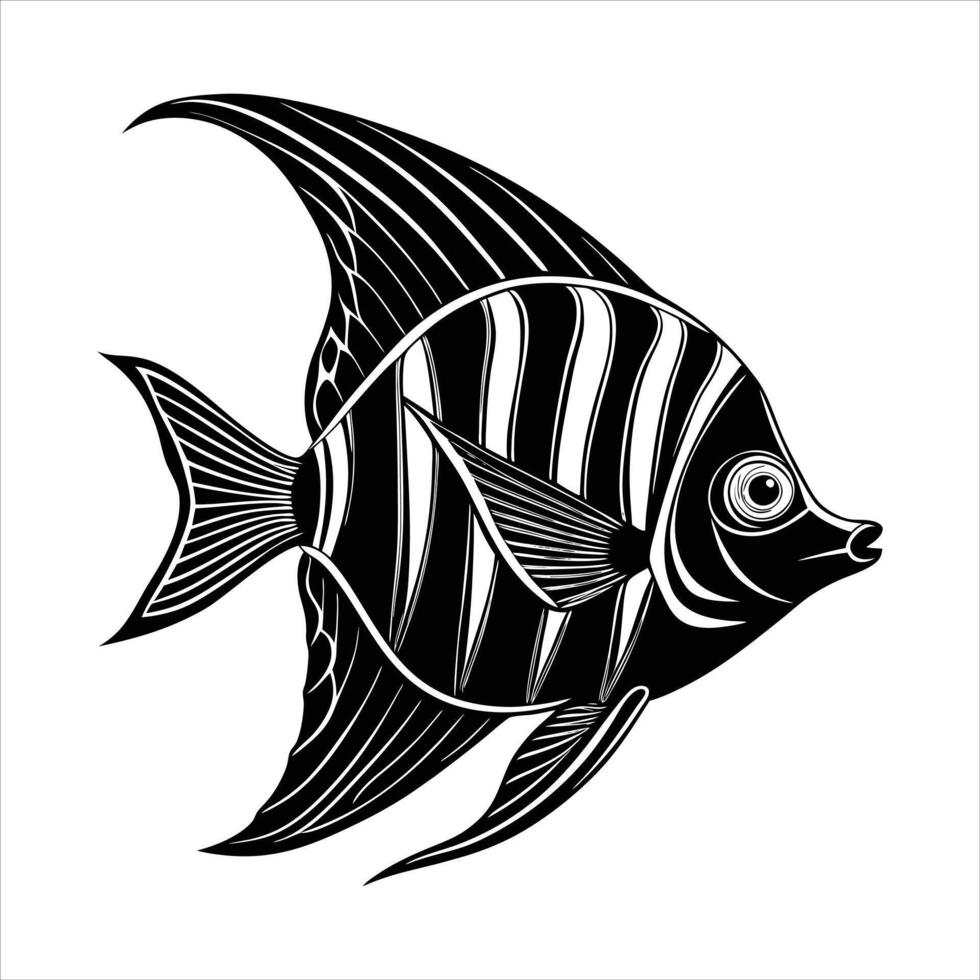 Angelfish minimalist Fish vector