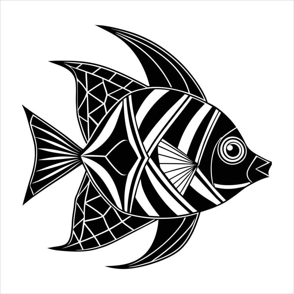 Queen Angelfish Fish Vectors