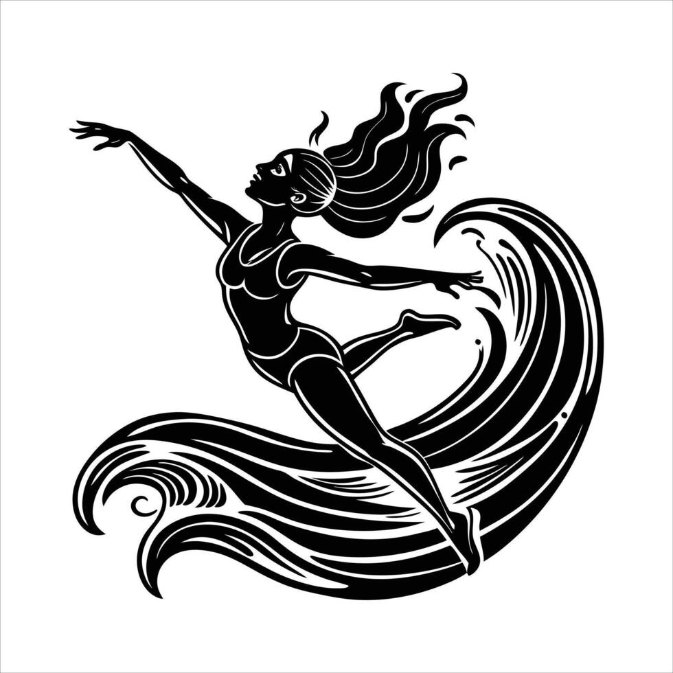 Surfer girl on the wave vector