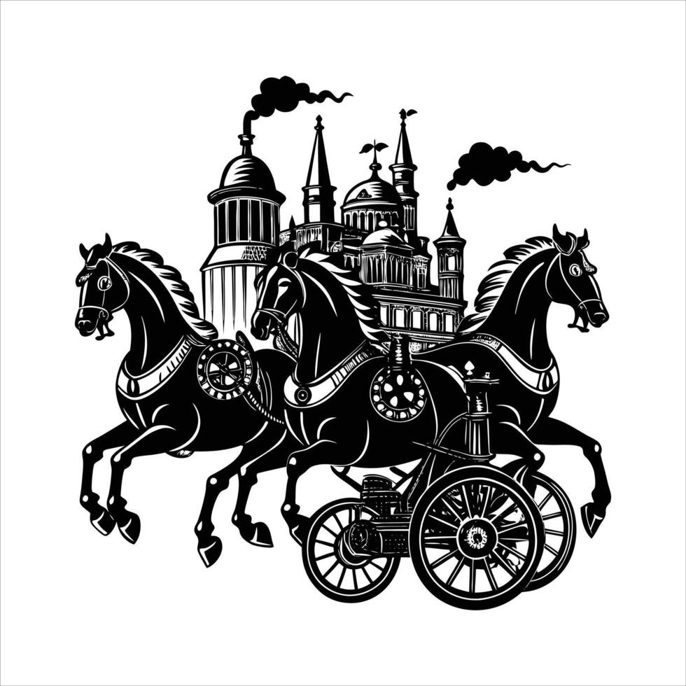 Horse Carriage Clipart vector