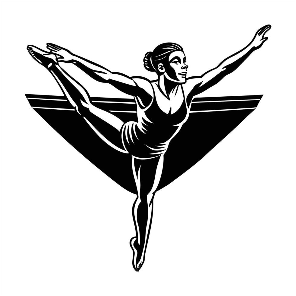 Pole Vaulters Soaring vector