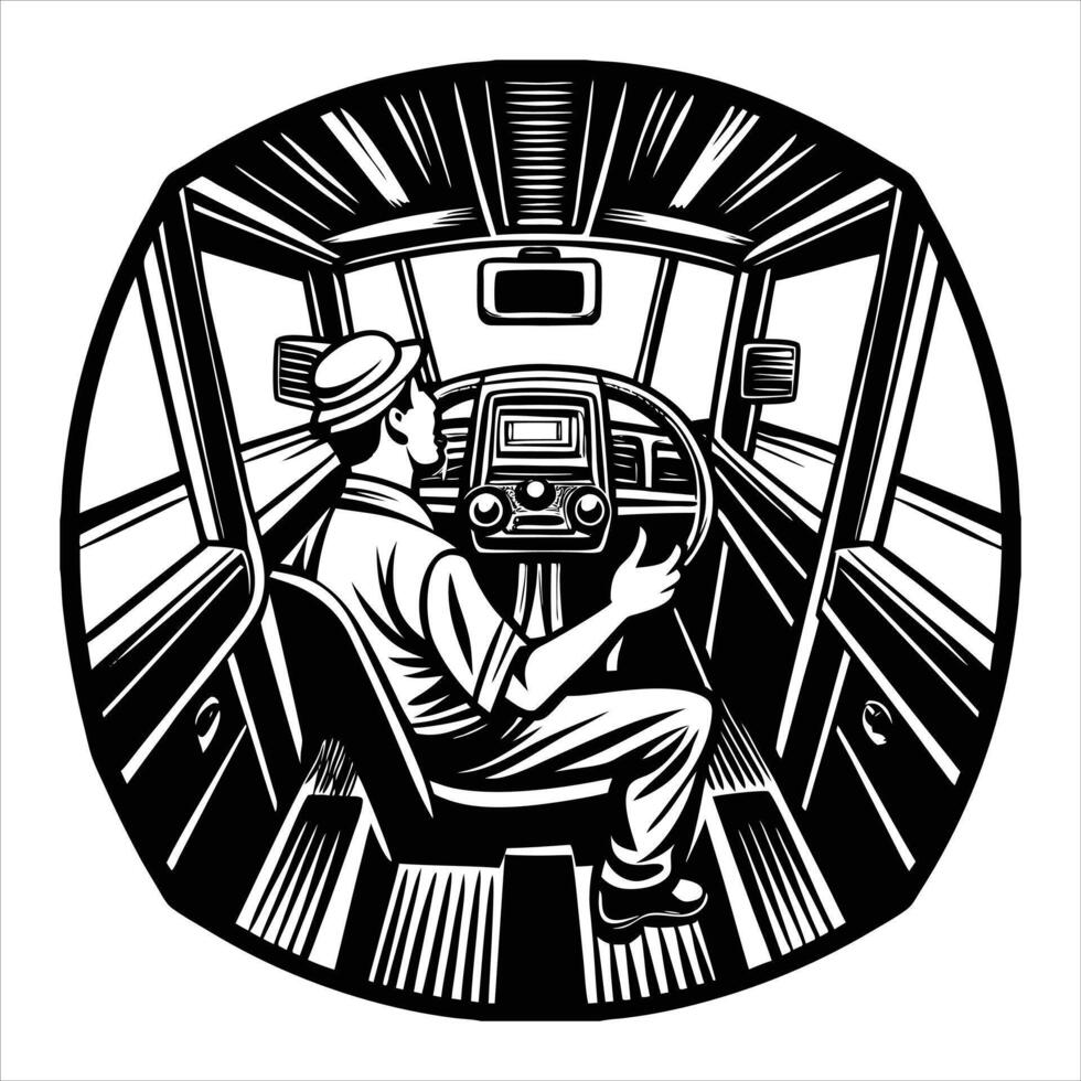 Man Driving Forklift vector
