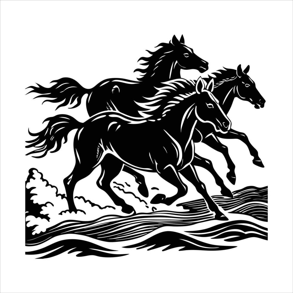 Competitive Horse Racing vector