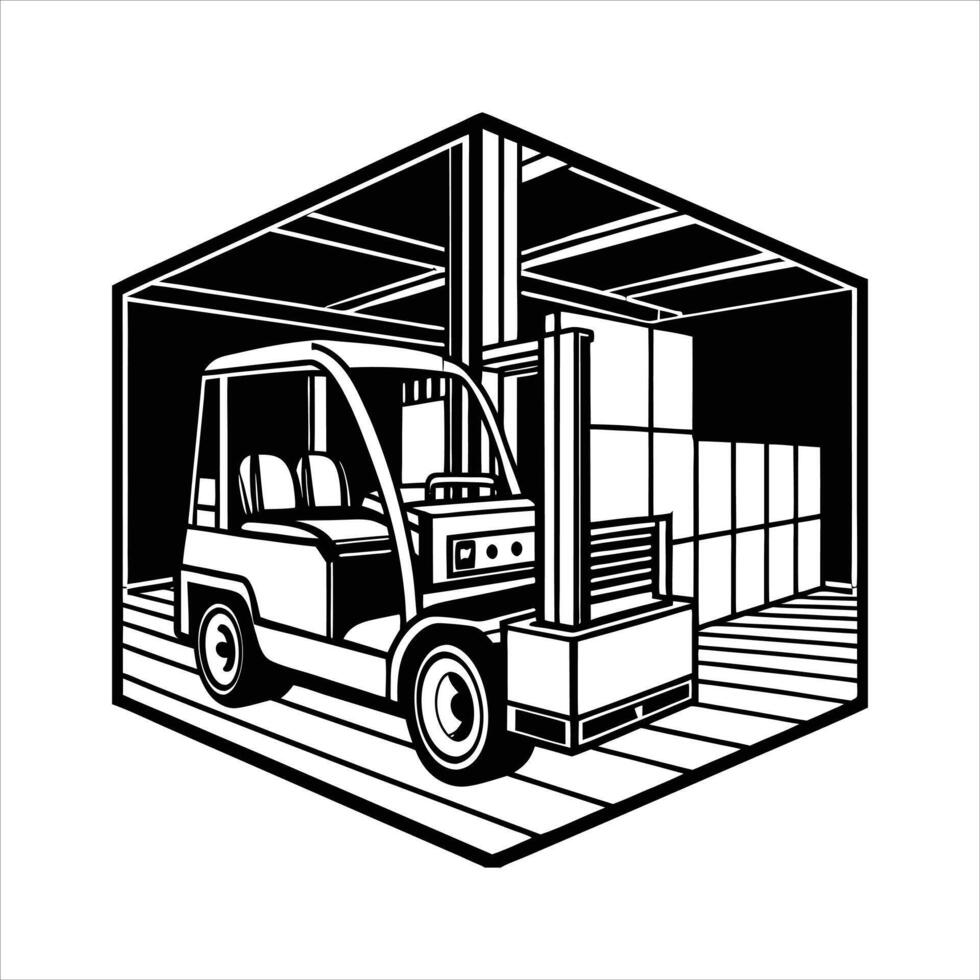 Modern Electric Forklift vector