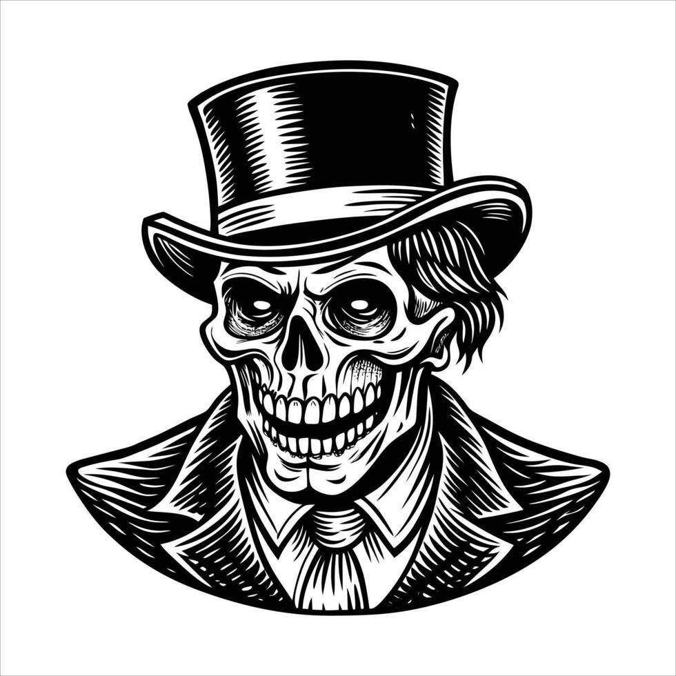 Skull Top Hat vector
