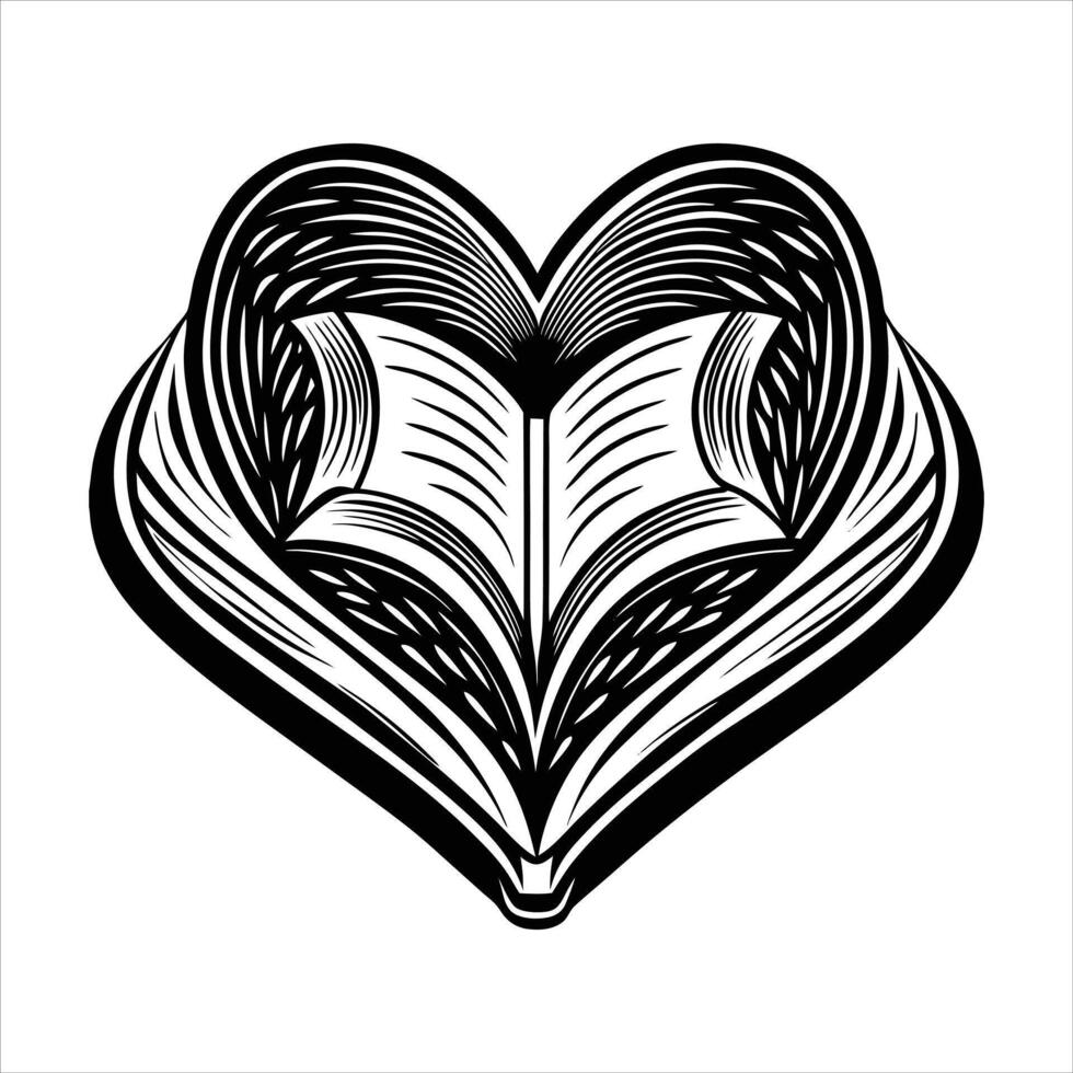 Open Book Heart vector