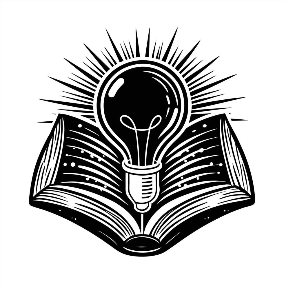 Glowing Light Bulb On Open vector