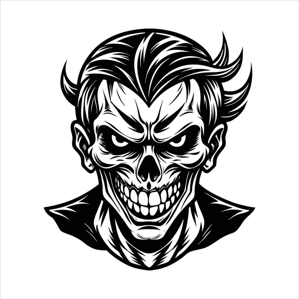 Skull Minimalist and Flat Logo vector
